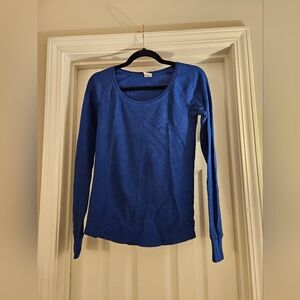 PINK Victoria's Secret Blue Fitted Long Sleeve Blouse